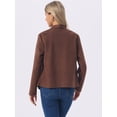 thumbnail image 5 of DARING DIVA Women's Faux Suede Long Sleeve Open Front Cropped Coat M Coffee, 5 of 7
