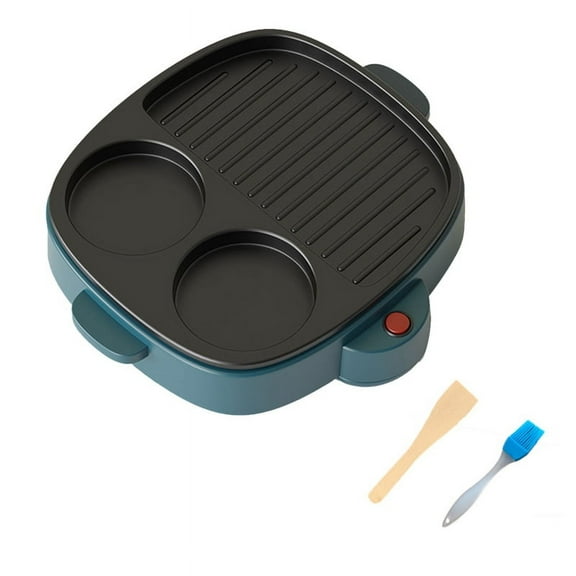 3 in 1 Electric Omelette Pan Barbecue Pan Electric Cooker Multifunction Non-Stick Hotpot Steamer Steak Frying A US Plug