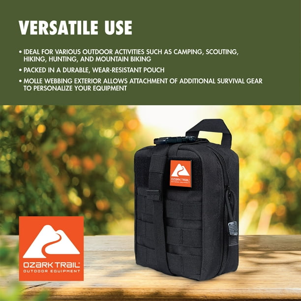 Ozark Trail 17 Piece Deluxe Outdoor Survival Kit with Flashlight