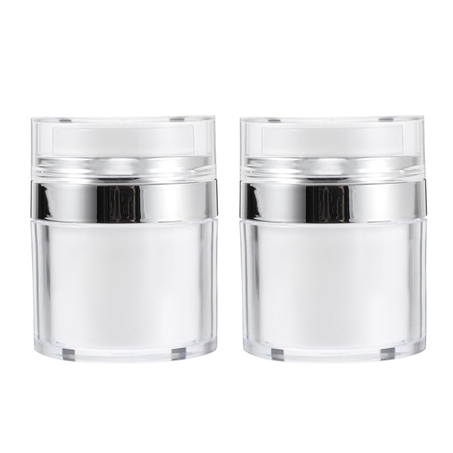 2Pcs Airless Lotion Containers Portable Lotion Bottles Household Pump Jars Empty Cosmetic Containers