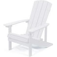 thumbnail image 3 of Superjoe Adirondack Chair HIPS Outdoor Patio Furniture Weather Resistant Plastic Fire Pit Chairs for Patio Deck, White, 3 of 10