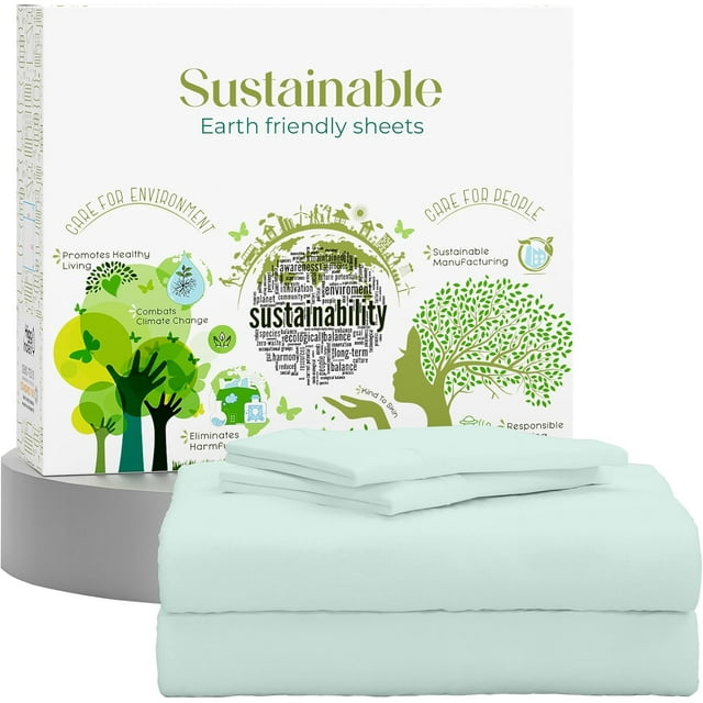 Pc Premium Queen Sheet Set ( Flat Fitted & Pillow Cases) Cotton Thread Count Cool Crisp & Breathable Queen Bed Sheet Set Deep Pocket Percale Sheets Light