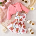 thumbnail image 2 of Felwors Toddler Girl Sleeveless Print Dress Solid Color Long Sleeved Knit Coat Suit For 0 To 3 Years, 2 of 6