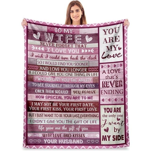 LHSHID Gifts for Wife Wife Ideas from Husband Blanket for Wife Cool Birthday Gifts Blankets for Wife Gift Flannel Throw Blanketes for Her 30"x40"