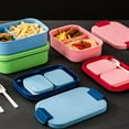 thumbnail image 4 of BUYISI Lunch Box, Leakproof Lunch Box For Kids With 4 Compartments 2 Sauce Pot Set Blue, 4 of 5
