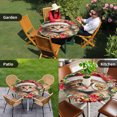 thumbnail image 4 of Christmas Round Tablecloth for 45-54 Inch Tables,Fitted Table Cover with Elastic Edge,Checkered Cat Red Poinsettia Pine Needle Berry Waterproof Outdoor Table Cloth Protector for Patio Garden Dinner, 4 of 9