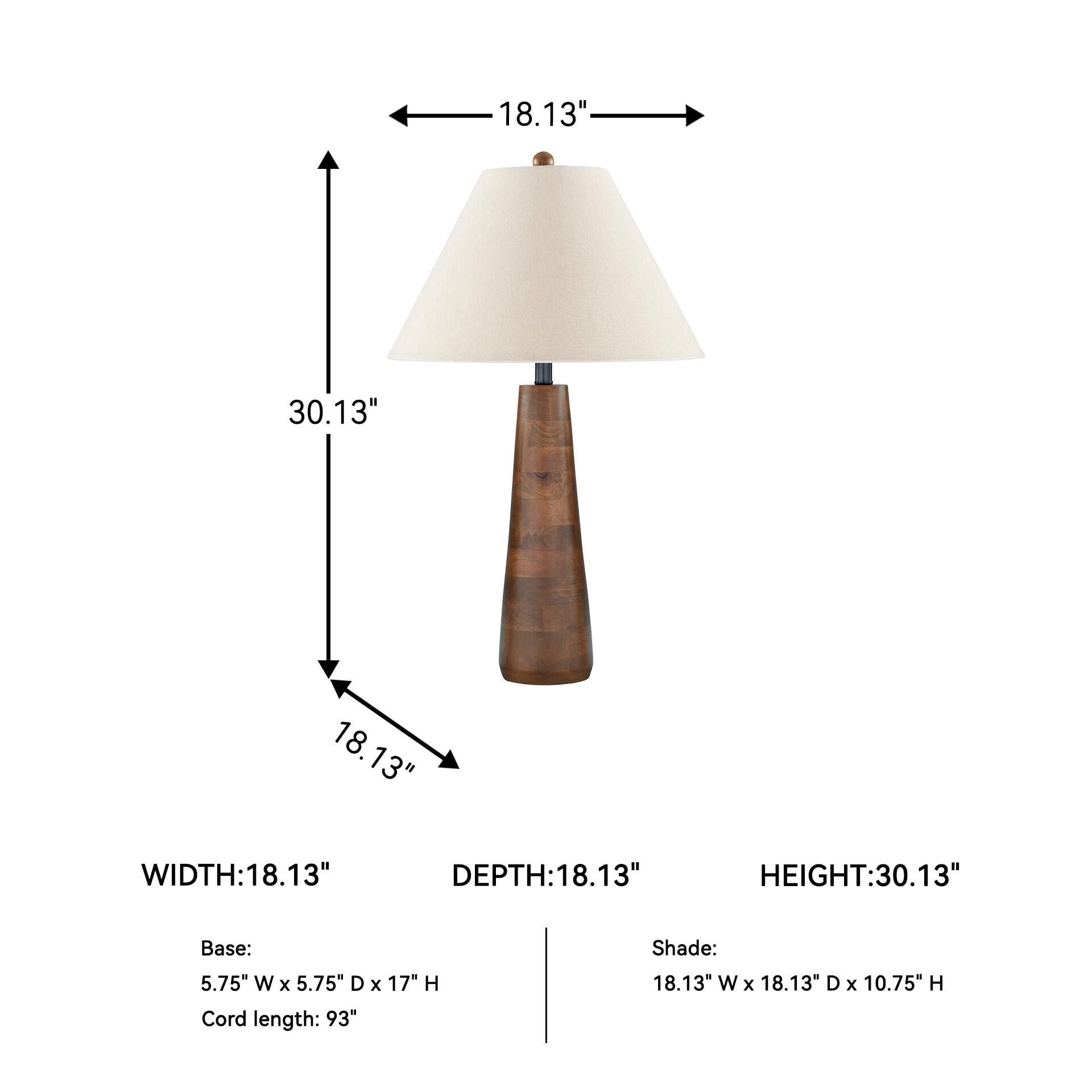 Signature Design by Ashley Danset Natural Wood Table Lamp with Fabric Shade - Honey Brown
