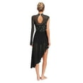 thumbnail image 2 of Raenseen Costume de Danse Lyrique pour Femmes Robe Fluide Sans Manches à Col Montant en Strass Noir m, 2 of 7