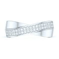 thumbnail image 2 of Sterling Silver 6.5mm Wide X CrissCorss Two Rows Simulated Round Brilliant Cut Diamond Wedding Ring (6.5), 2 of 6