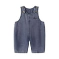 thumbnail image 4 of mgoYE Toddler Baby Easter Outfit Denim Overall Pants for Boys Girls Bunny Romper with Pom Pom Jeans Jumpsuit(Navy,3-4 Years), 4 of 7