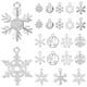thumbnail image 1 of 60 piezas de dijes de copo de nieve, pequeños dijes de copo de nieve, regalos navideños, suministros para hacer joyas, 1 of 8