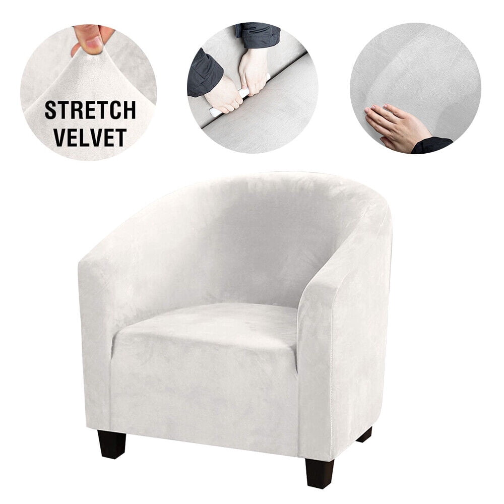 TOPCHANCES Tub Chair Covers for Armchairs, Tub Sofa Slipcover, Polyester Club Chair Slipcover, Stretch Armchair Slipcover for Dining Living Room Office Reception, Beige, 1 Pack