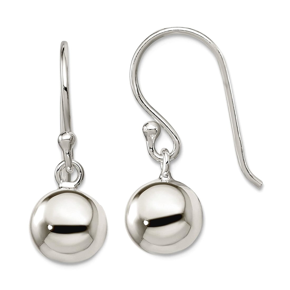925 Sterling Silver Hollow Polished Shepherd hook Earrings 19x9mm Wide Stud Earring for Women