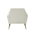 thumbnail image 4 of Velvet Accent Chair, Modern Button Tufted Upholstered Single Sofa Chair Armchair with Adjustable Golden Metal Legs and Padded Cushion, Comfy Lounge Chair with Armrest for Living Room Bedroom, Ivory, 4 of 7