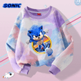 thumbnail image 2 of Ropa teñida con teñido anudado de Sonics para niños, dibujos animados, cuello redondo, lindas niñas, suéter morado, tops, ropa, sudadera, tops, regalos de cumpleaños, 2 of 5