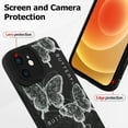 thumbnail image 4 of Compatible with iPhone 12 6.1 Inch 2020 Black Silicone Butterfly Case, Soft TPU Anti Bump Silicone Case Cute Butterfly Pattern Design for Female Girls, 4 of 12
