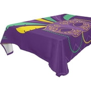 SKYSONIC Mardi Gras Tablecloth Waterproof Washable Polyester Square Table Cover Durable Tablecloth for Kitchen Dining Table Party Decor (60 X 60 Inch)