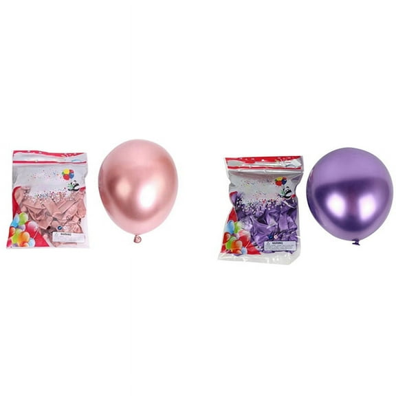 100Pcs 10Inch Metallic Latex Balloons Thick Chrome Glossy Metal Pearl Balloon Globos for Party Decor, Gold &