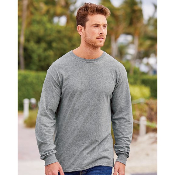 Fruit of the Loom HD Cotton for Men Women Long Sleeve Tshirt Shirt Casual Sport up to 3XL