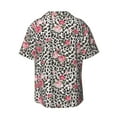 thumbnail image 6 of Daiia Rose Mix Leopard 3 Men's Linen Shirts Short Sleeve Casual Shirts Button Down Shirt for Men Beach Summer Wedding Shirt-Large, 6 of 6