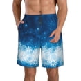 thumbnail image 1 of Balery Blue Glitter Sparkles Traje de Baño Estilo Hawaiano para Hombre, Shorts de Secado Rápido con Bolsillos-3X-Large, 1 of 6