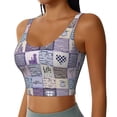 thumbnail image 2 of Goofa Lavender Flowers Printed Sports Bras for Women, High Impact Running Bra Workout Crop Tank Tops Longline Sports Bra Push up-Small, 2 of 9