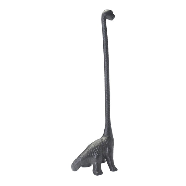 Organizador de soporte de papel de dinosaurio de hierro fundido, portarrollos de papel de cocina independiente hecho a mano para baño, mesa de comedor