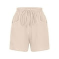 thumbnail image 6 of gbyLJF Sports Shorts for Women Casual High Waisted Drawstring Fashion 2024 Summer Beach Hot Shorts Loose Comfy Beige XXL, 6 of 6