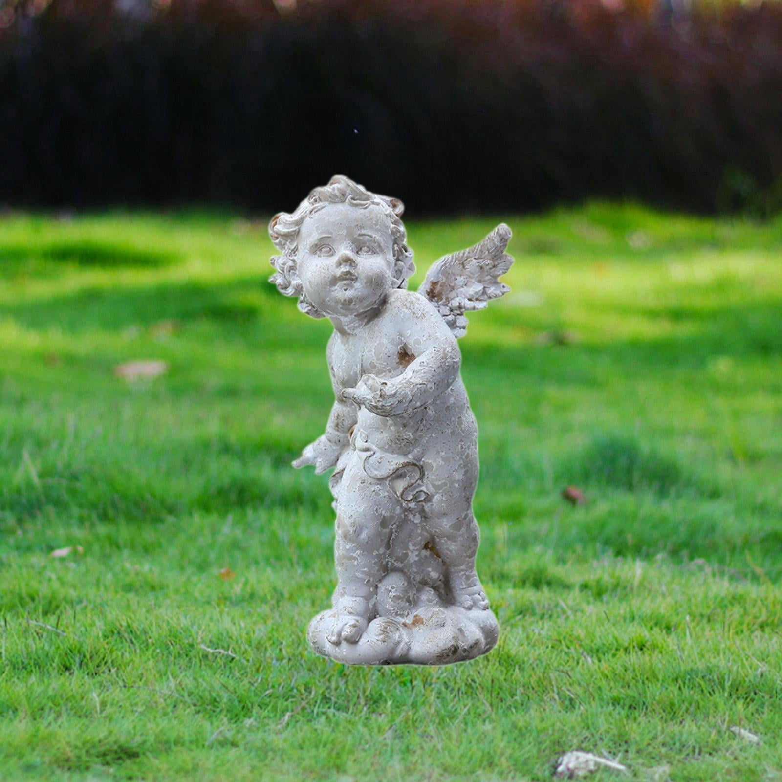 MAGIDEAL Angel Garden Statue Sculpture European Vintage Outdoor Statue for Poolside A
