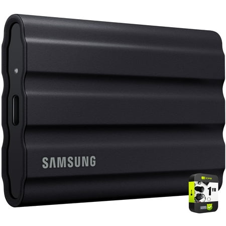 Samsung MU-PE2T0S/AM T7 Shield Portable Solid State Drive 2TB 2022 Black Bundle with 1 YR CPS Enhanced Protection Pack