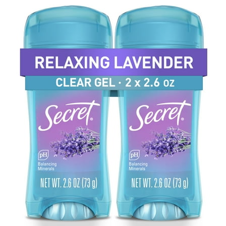 Secret Fresh Clear Gel Antiperspirant Deodorant, Lavender, 2.6 oz (2 Pack)