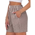 thumbnail image 5 of Fantaslook Plaid Shorts for Women Button Gingham Cotton Shorts Summer Lounge Boxers Beach Shorts with Pocket, 5 of 10