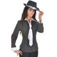 thumbnail image 1 of Underwraps Femmes Gangster Chemise Ajustée, Noir/blanc, Petit, 1 of 3