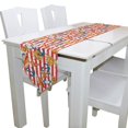 thumbnail image 3 of EREHome Stripe Anchor Starfish Ocean Table Runner 13x70 Inches Red Table Top Decoration, 3 of 5
