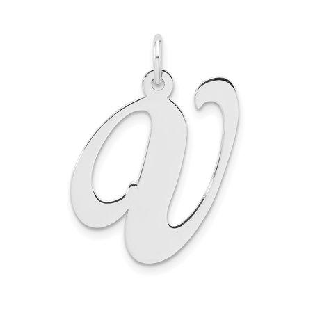 Sterling Silver Cursive Letter A Pendant for Women, Polished Script Monogram Necklace Charm, Dainty Personalized Alphabet Jewelry Accessory