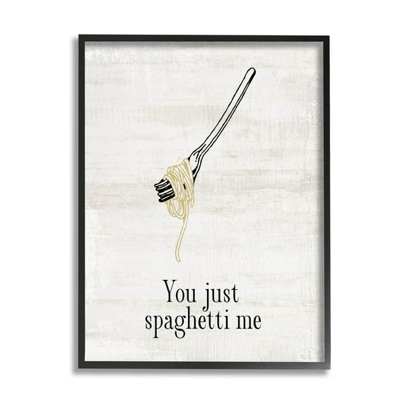 Stupell Industries You Just Spaghetti Me Phrase Graphic Art Black Framed Art Print Wall Art, Design by Lil' Rue