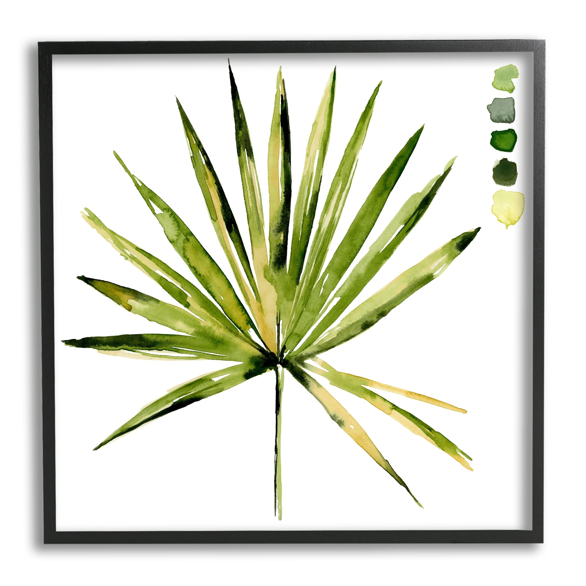 Stupell Industries Fan Palm Foliage Tropical Plant Green Palate Painting,17 x 17, Design by Jennifer Paxton Parker