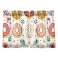 thumbnail image 7 of Yayeee Kitchen Curtains Tier Pair Light Filtering 27"x24" Rod Pocket Short Cafe Window Panel, Pink Donut, 7 of 7