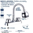 thumbnail image 2 of Llave Mezcladora Baño Lavabo Alfa  Cromado de Acero Inoxidable Manerales Queen, 2 of 2