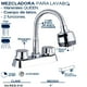 thumbnail image 2 of Llave Mezcladora Baño Lavabo Alfa  Cromado de Acero Inoxidable Manerales Queen, 2 of 2
