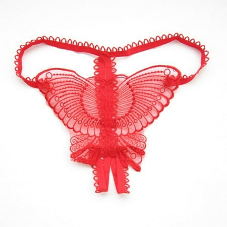 

Wozhidaoke thongs for women pack Butterfly Lace Micro Women Open Thongs G Strings Transparent Underwear RD seamless thongs for women