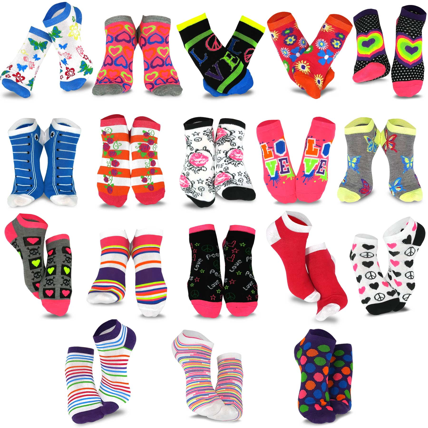 TeeHee Fashion and Casual No Show Low Cut Fun Ankle Socks for Women and