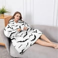 thumbnail image 5 of Oversized Wearable Blanket Hoodie,Black Halloween Bats Sherpa Blanket Hoodie with Super Pockets,Super Warm Fuzzy Pullover for Women & Men, 5 of 6