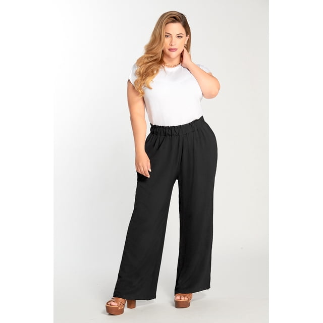 Pantalón Holgado Formal Negro Dama Mundo Terra 026256