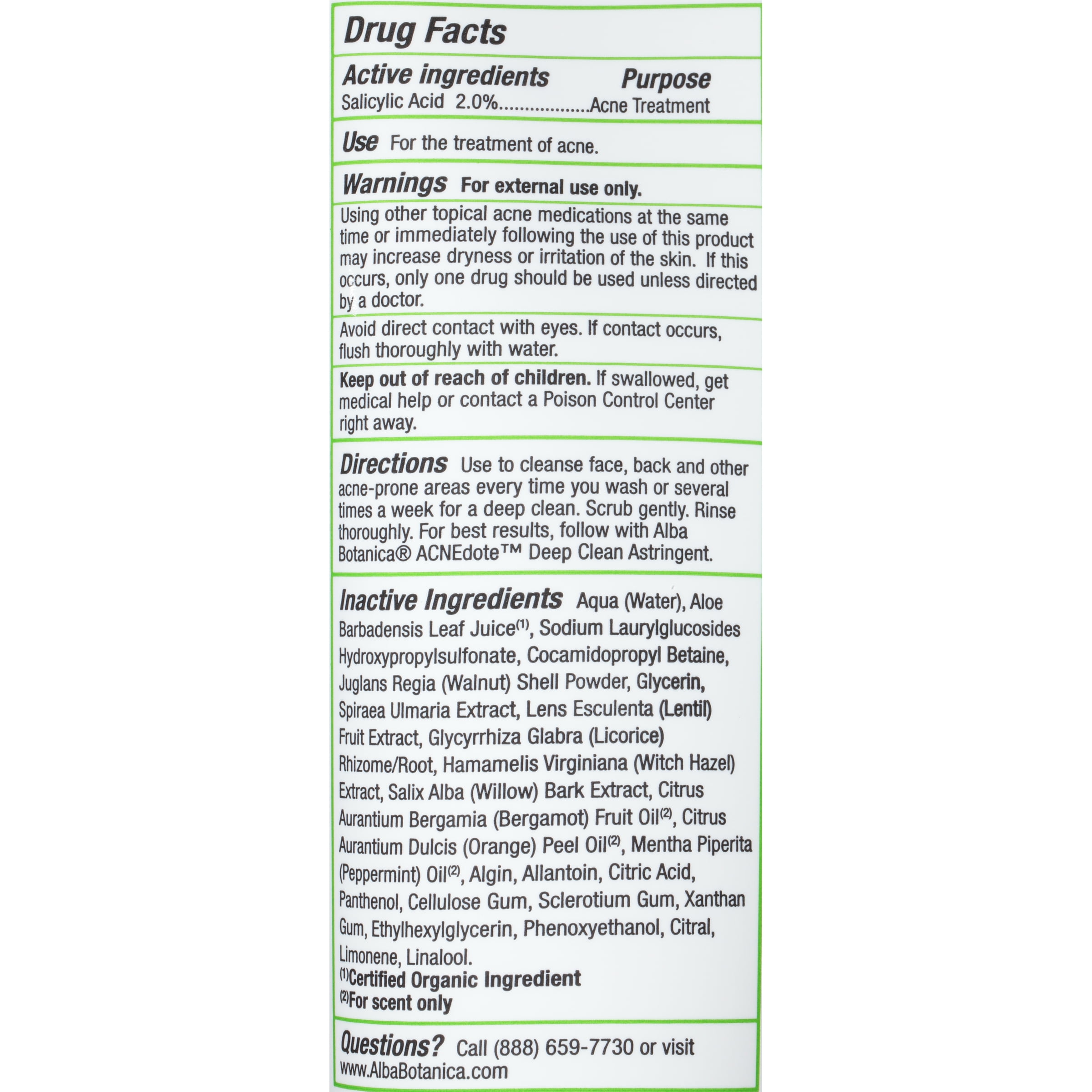 Alba Botanica Acnedote Maximum Strength Face & Body Scrub, 8 oz.
