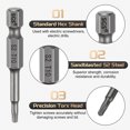 thumbnail image 5 of Uxcell 5pcs T10 Torx Head Screwdriver Bit 1/4" Hex Shank 2" (50mm) Long Magnetic No Hole Tip 6 Point Star Screw Driver, 5 of 7