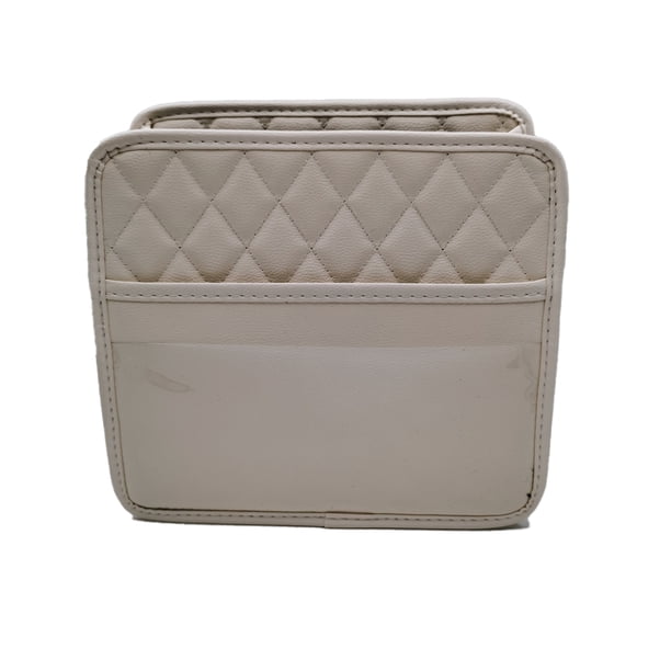 Bolsa de almacenamiento de cuero multifuncional para artículos de interior de coche para niños