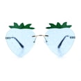 thumbnail image 5 of Womens Funky Strawberry Heart Shape Rimless Lolita Metal Frame Sunglasses Gold - Blue, 5 of 8