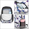 thumbnail image 4 of Unicorn and Bubble White Pattern 17" School Backpacks for Teens,Waterproof Oxford Fabric,S-Shape Padded Straps for School,Travel,Hiking,Camping, 4 of 6