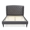thumbnail image 2 of DeCoro Brighton Upholstered Platform Bed | Headboard and Wood Frame with Wood Slat Support | Grey, Full, 2 of 10